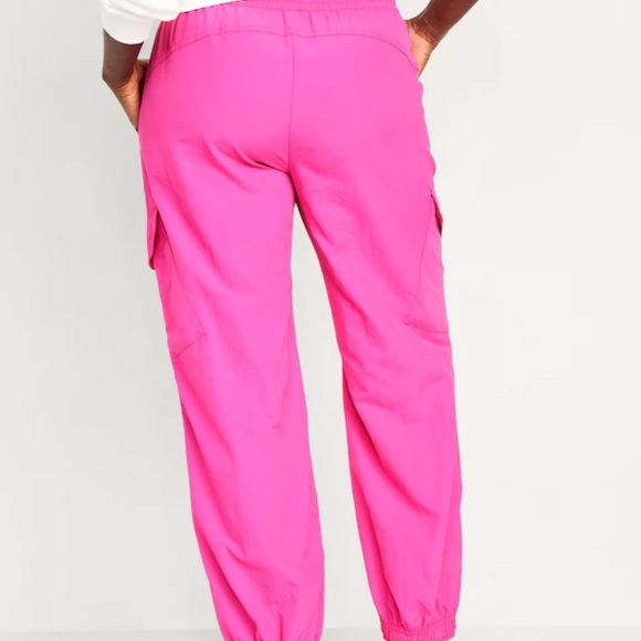 NWT OLD NAVY High-Waisted Ankle-Zip Cargo Jogger  PANTS  Flamingo FeatheLARGE - Picture 6 of 9
